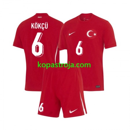 Billiga Fotbollströjor Turkiet Orkun Kokcu 6 Barn Borta tröja EM 2024 Kortärmad